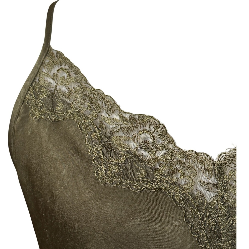 Linea Donatella Lace Trim Satin Camisole Top XL Fairy Whimsigoth Romantic Goth - Picture 4 of 10